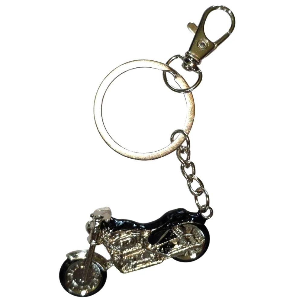 Motorcycle Black and Silver Purse Charm